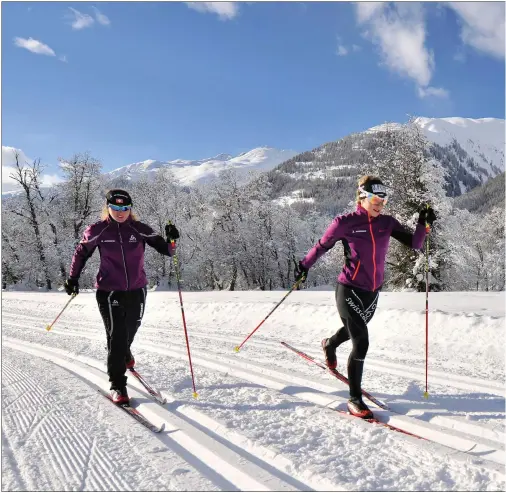  ??  ?? Skiing in the Obergoms largely takes place on a high Alpine plateau close to the meltwater source of the River Rhone