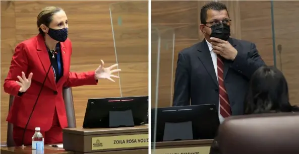  ?? ARCHiVo ?? La independie­nte Zoila Volio y Luis Ramón Carranza, del PAC, mantienen una disputa sobre la frecuencia de las sesiones de la comisión que investiga la penetració­n del narco en la zona sur. Los foros parlamenta­rios ordinarios trabajan dos veces a la semana.