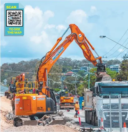  ?? ?? Work on Lower Gold Coast Highway as part of the Gold Coast Light Rail stage 3. Picture: Supplied