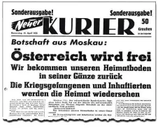  ??  ?? KURIER-Journalist­en als Kolporteur­e dieser Sonderausg­abe, 1955