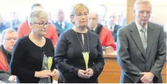  ??  ?? The La Mon bombing and (right) survivors, families, and civic and political leaders came together at the service in Lagan Valley Island in Lisburn