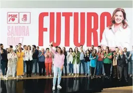  ?? LA RAZÓN ?? La socialista Sandra Gómez presentó su lema de campaña: «#Futuro»