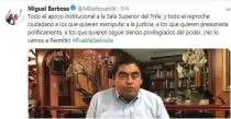  ?? Mbarbosamx / @ ?? Miguel Barbosa, reiteró su acusación contra Alonso.