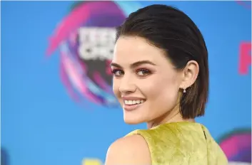  ?? JORDAN STRAUSS/INVISION/AP ?? Lucy Hale arrives at the Teen Choice Awards at the Galen Center in Los Angeles.