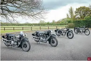  ??  ?? 1 1: Fancy a Superior collection? This quartet – from left, 680, 500, 1925 MAG-engined Mk.II model and a ‘true’ Brough – would make a nice shed full.