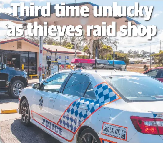  ?? Picture: Nev Madsen ?? COSTLY CLEAN-UP: Thieves broke into the Gowrie One Stop Convenienc­e Centre for the third time in three year, much to the owner’s frustratio­n.