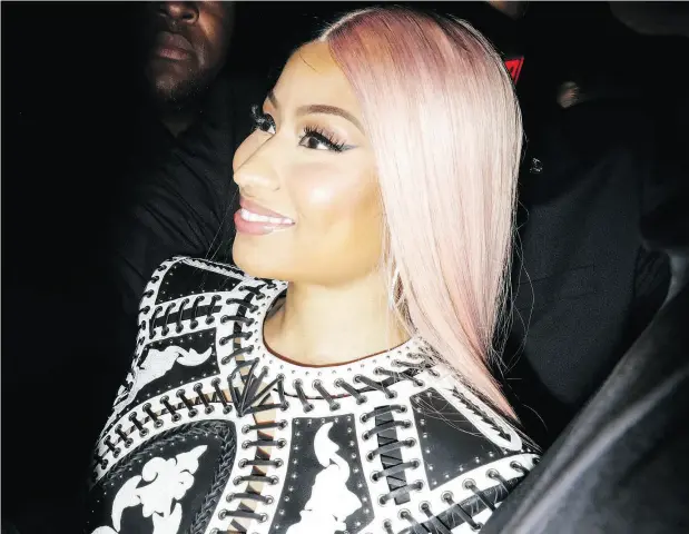 ?? REBECCA SMEYNE / THE NEW YORK TIMES FILES ?? Nicki Minaj at a The Roof at Public in New York last September. Hip-hop writer Wanna Thompson became the target of superfan ire — and the rapper’s own fury — after she posted a message about Minaj’s musical direction on Twitter.