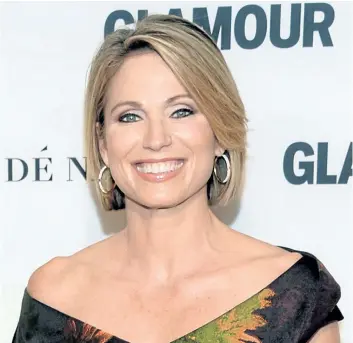  ?? ASSOCIATED PRESS FILE ?? Good Morning America host Amy Robach has apologized for using a term for African Americans on Monday’s broadcast of the ABC program. After the broadcast, Robach released a statement explaining she had meant to say “people of colour.”