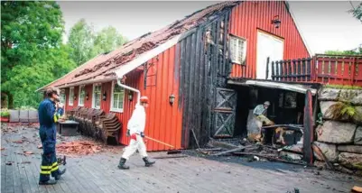  ?? FOTO: JARLE MARTINSEN ?? Løa ved Vigeland Hovedgård ble totalskade­t i brannen i juni