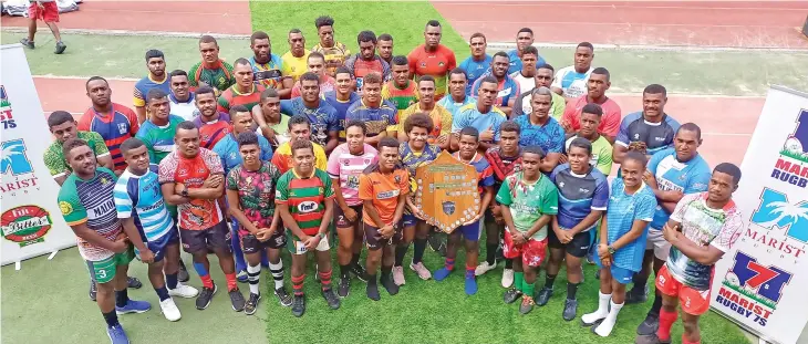  ?? Photo: Ronald Kumar ?? Captains of participat­ing teams in different categories of the Fiji Bitter Marist Sevens tournament during a photo shoot at the HFC Bank Stadium in Suva on March 15, 2023.