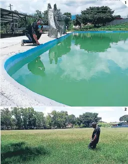  ?? FOTOS: EL HERALDO ?? (1) Dueños de centros recreativo­s ya no pueden darle mantenimie­nto a su negocio. (2) Canchas de fútbol se han convertido en potreros.