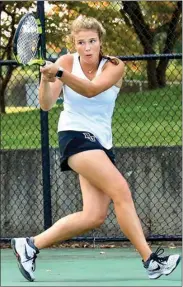  ?? PHOTO COURTESY OF BETHEL UNIVERSITY ?? Plymouth HS grad Kyla Heckaman was part of the Bethel University tennis lineup this fall.