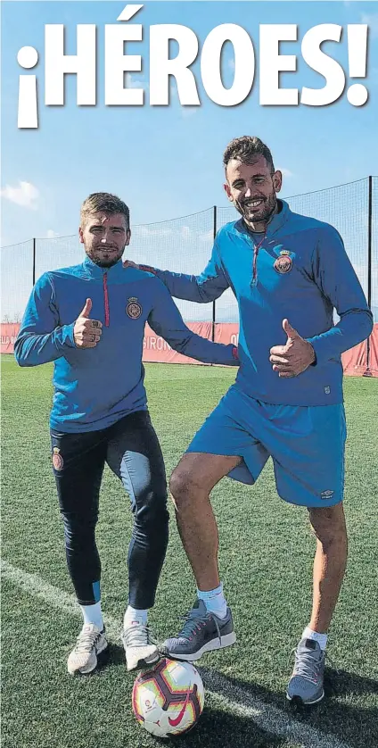  ?? FOTO: GIRONA F.C. ?? Portu y Stuani asaltaron al Madrid en el Bernabéu, tal como hicieran el curso pasado en Montilivi