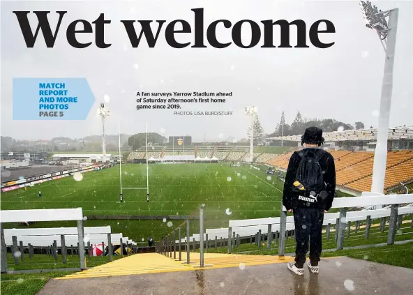  ?? PHOTOS: LISA BURD/STUFF ?? A fan surveys Yarrow Stadium ahead of Saturday afternoon’s first home game since 2019.