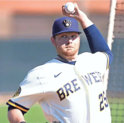  ?? JOURNAL SENTINEL FILES ?? New Milwaukee Brewers pitcher Brett Anderson was 13-9 with a 3.89 ERA with Oakland last year.