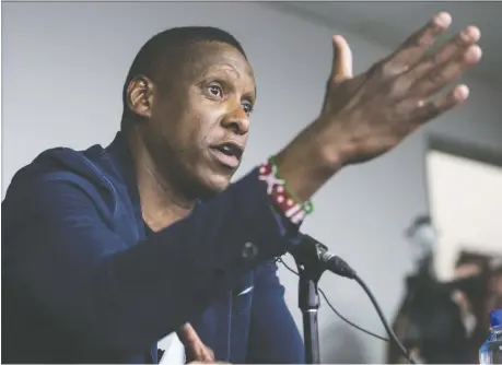  ?? CRAIG ROBERTSON ?? Raptors president Masai Ujiri says the NBA is “a seriously well-oiled machine” and that the team is excited to resume the season.