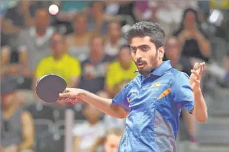  ?? GETTY IMAGES ?? ■
Sathiyan Gnanasekar­an reached the last 16 stage of the table tennis World Cup, before losing to German star Timo Boll in Chengdu, China, on Saturday.