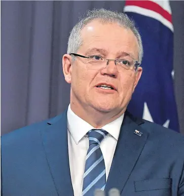  ??  ?? ALARM: Australian Prime Minister Scott Morrison has blamed a ‘state-based’ actor for the attacks