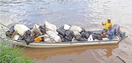  ?? Photo: Etu Tuqota ?? Rubbish collected at the Rewa River.