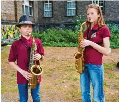  ?? Foto: Katharina Köhler, dpa ?? Florian und Lina spielen Saxofon in der Junior Jazz Band des Goethe‰Gymnasiums in Berlin Wilmersdor­f.