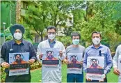  ?? — PTI ?? Doctors during their protest against Baba Ramdev at the entrance gate of AIIMS in New Delhi on Tuesday.