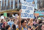  ??  ?? Una Protesta de beneficiar­ios del programa dAcA