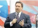  ?? FILE ?? Gov. Ron DeSantis speaks in Palm Harbor on Sept. 11.