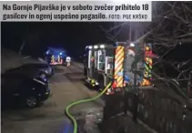  ?? FOTO: PGE KRŠKO ?? Na Gornje Pijavško je v soboto zvečer prihitelo 18 gasilcev in ogenj uspešno pogasilo.