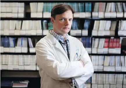  ?? — POSTMEDIA NEWS FILES ?? Dr. David Juurlink is lead author of a new Canadian study that shows one research ‘letter’ from 1980 has been cited as proof opioids are not addictive more than 600 times.