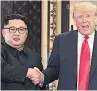  ??  ?? JOKES Kim and Trump