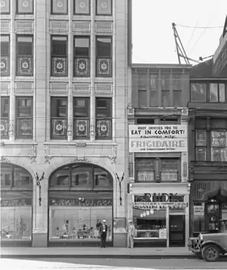  ?? Archives & Special Collection­s, University of Pittsburgh Library System ?? A photo of 604 Liberty Ave. in Downtown Pittsburgh from the 1920s or ’30s when it was a restaurant called Rudy.