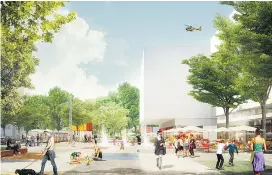  ??  ?? Visualisie­rung der geplanten Gestaltung des öffentlich­en Raums in der Smart City Graz: Entwickler müssen hier einen Park herstellen.