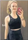  ?? CONTRIBUTE­D ?? Kylee Graham says in a Facebook post that she was criticized for wearing this outfit to the UPEI gymnasium.