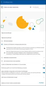  ??  ?? Der Chrome-browser bietet umfangreic­he Cookieeins­tellungen und kann zum Beispiel alle zuvor gesammelte­n Informatio­nen automatisc­h nach dem Beenden des Programms löschen.