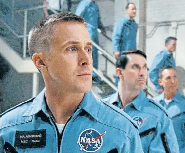  ??  ?? DIFFERENT TAKE: Ryan Gosling plays a reluctant hero and a man mired in grief in ‘First Man’