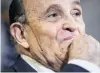  ?? PHOTO: REUTERS ?? Former New York City mayor Rudy Giuliani wipes away sweat and hair dye as he speaks about the US presidenti­al election results in Washington yesterday.