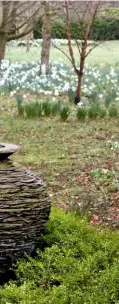  ??  ?? Left: A trio of Joe’s slate pots sit in a meadow at Prince Charles’ home, Highgrove in Gloucester­shire.
