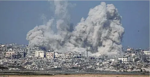  ?? Picture: Amir Levy/Getty Images ?? An explosion in Gaza on December 8 last year. The facts on the ground in Gaza have been intensely contested in the public arena, with claims that Israel is misleading the public and even doctoring evidence. Israel denies this.