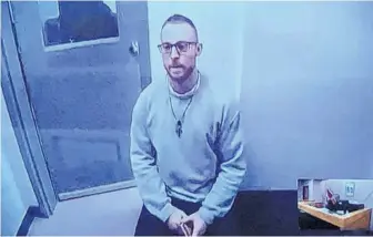  ?? TARA BRADBURY/THE TELEGRAM ?? Kevin Terry Evans, 29, appeared in provincial court in St. John’s via video from Her Majesty’s Penitentia­ry Thursday.