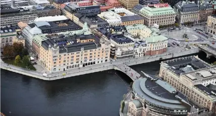  ?? FOTO: BERTIL ERICSON/TT ?? ■
Flygbild över Rosenbad, Sagerska huset och UD i Stockholm. Arkivbild.