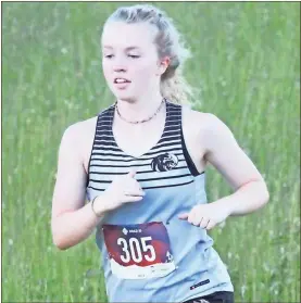  ?? Scott Herpst, file ?? Ridgeland senior Aubree Bagwell races at the Rocky Face Park 5K course earlier this season. Bagwell placed 10th overall at last week’s Walker County Championsh­ips in LaFayette.