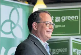  ?? THE CANADIAN PRESS ?? Leader Mike Schreiner unveiled the Greens’ costed platform on Thursday.