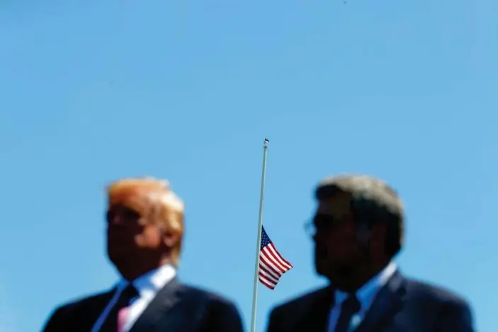  ?? Photograph: Carlos Barría/Reuters ?? Donald Trump with Bill Barr in 2019. In Barr, Trump appeared to find someone almost entirely aligned with the idea of doing his bidding.