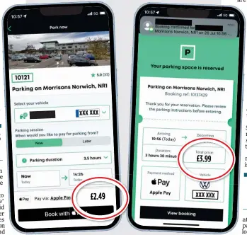  ?? ?? PAY AND DISMAY: Christophe­r Godfrey says he accepted an offer of £2.49 for parking only to find the cost had risen 60 per cent on completion