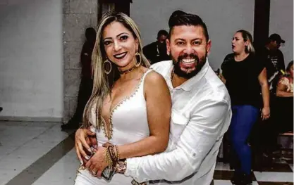  ?? Reprodução/facebook ?? O casal Edison e Cristiana Brittes é acusado da morte do jogador Daniel Corrêa; Juninho Riqueza, como é conhecido o marido, foi interrogad­o ontem pelo delegado Amadeu Trevisan e reafirmou sua versão do fato