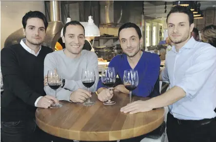  ??  ?? Sorrentino’s restaurant president Carmelo Rago and his wife Stella are investing $3.5 million in two more Buco restaurant­s in the New Year — in Upper Windermere and in the Epcor Tower. Their four sons are all involved. They are from left: Carmelo Rago...