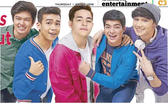  ??  ?? The stars of Viva Films’ youth-oriented flick are (from left) Jack Reid, Vitto Marquez, Julian Trono, Andrew Muhlach and Dan Huschka