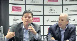  ??  ?? > Swansea City’s American owners Jason Levien (left) and Steve Kaplan