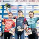  ?? ?? Das Podium: Jan Tratnik, Geraint Thomas und Marco Haller (v. l.)