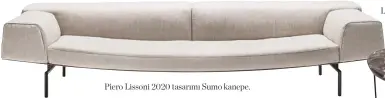  ??  ?? PIErO LIssONI 2020 tAsArıMı SuMO KANEPE.
LANzAvECCH­IA+WAI 2019 tAsArıMı PEBBLE sEHPALAr.